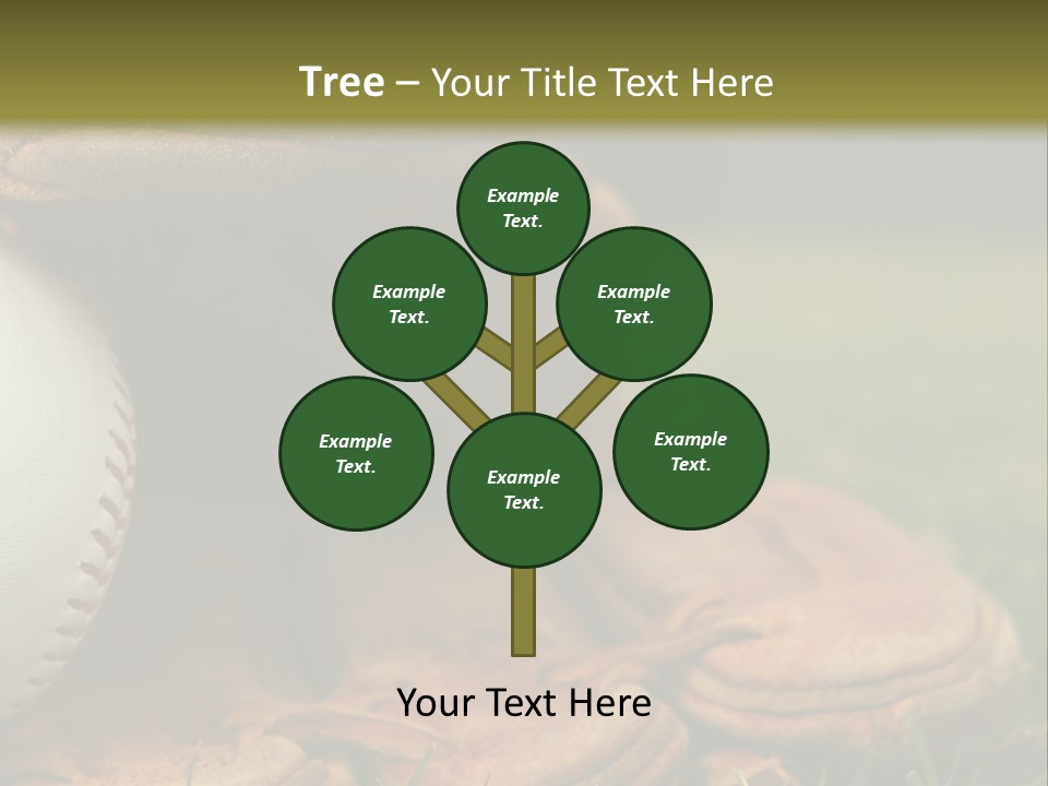 A Baseball Glove With A Ball In It On A Field PowerPoint Template