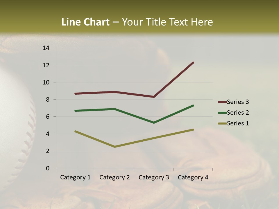 A Baseball Glove With A Ball In It On A Field PowerPoint Template