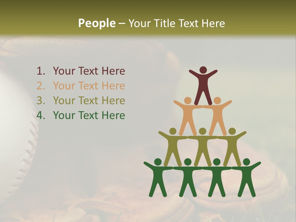 A Baseball Glove With A Ball In It On A Field PowerPoint Template