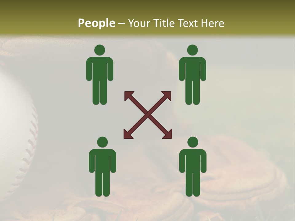 A Baseball Glove With A Ball In It On A Field PowerPoint Template