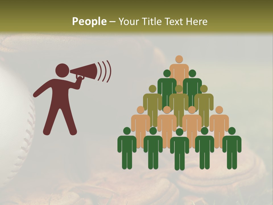 A Baseball Glove With A Ball In It On A Field PowerPoint Template