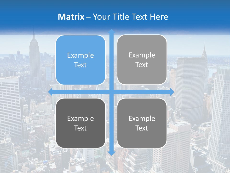 A City Skyline With Skyscrapers And Clouds In The Sky PowerPoint Template