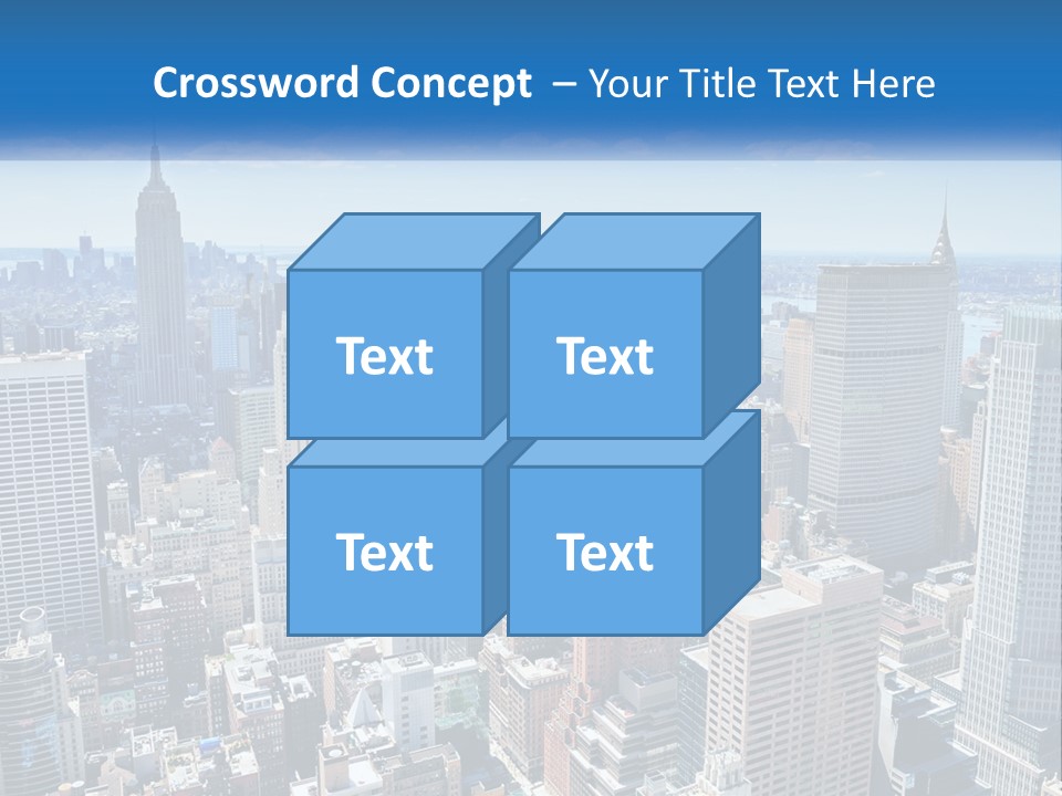 A City Skyline With Skyscrapers And Clouds In The Sky PowerPoint Template
