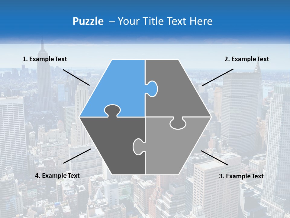 A City Skyline With Skyscrapers And Clouds In The Sky PowerPoint Template