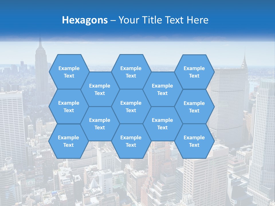 A City Skyline With Skyscrapers And Clouds In The Sky PowerPoint Template