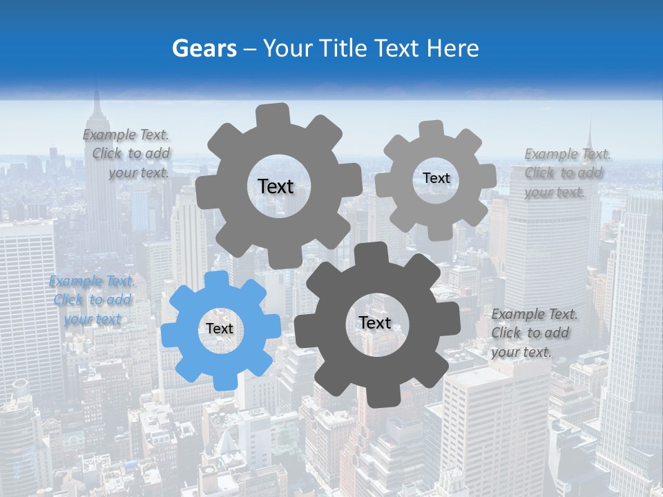 A City Skyline With Skyscrapers And Clouds In The Sky PowerPoint Template