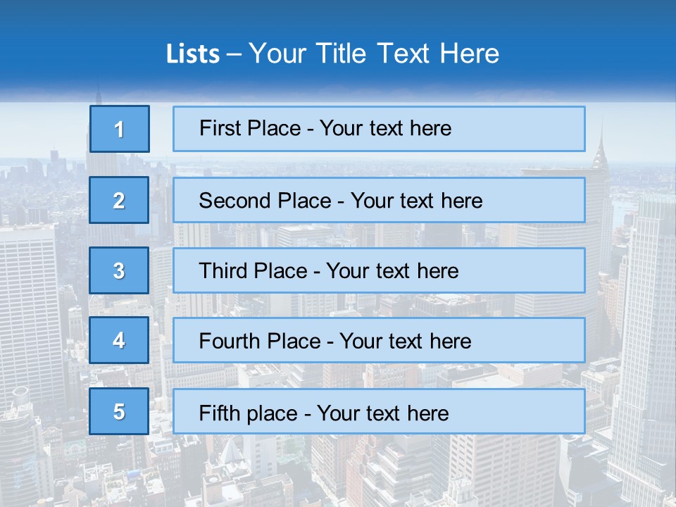 A City Skyline With Skyscrapers And Clouds In The Sky PowerPoint Template