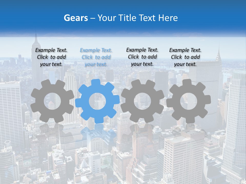 A City Skyline With Skyscrapers And Clouds In The Sky PowerPoint Template