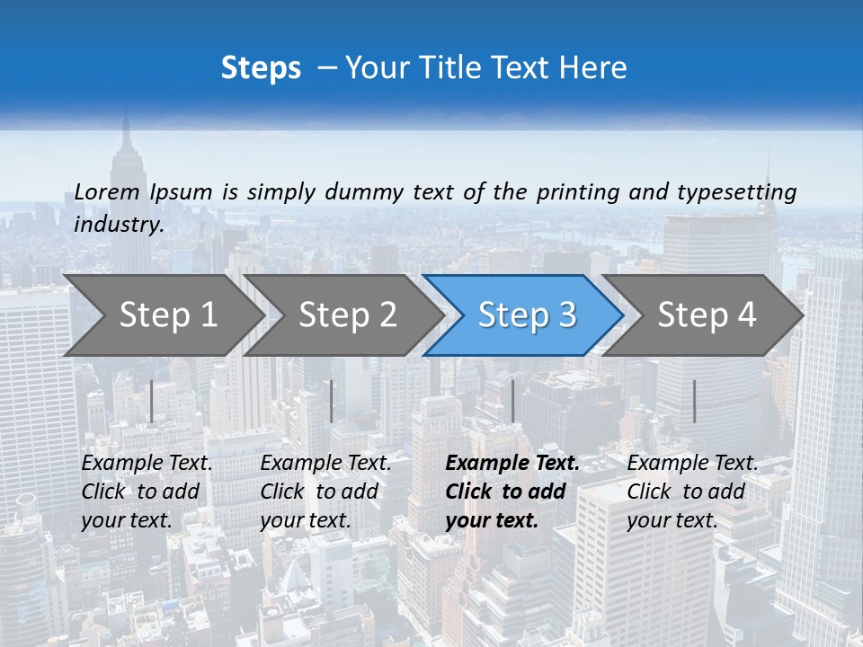 A City Skyline With Skyscrapers And Clouds In The Sky PowerPoint Template