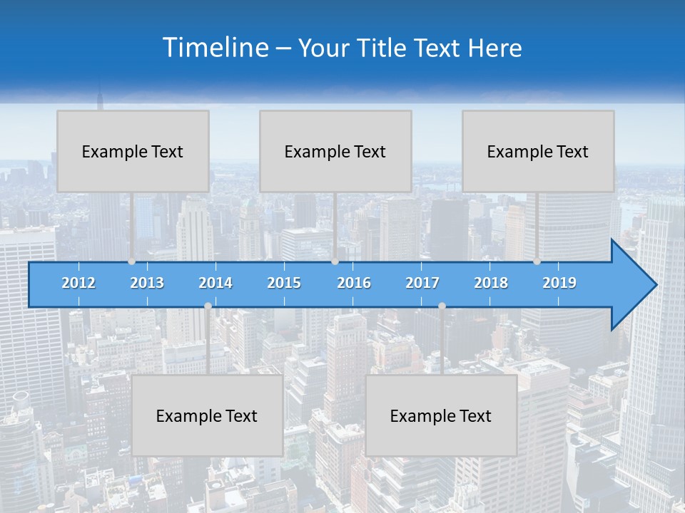 A City Skyline With Skyscrapers And Clouds In The Sky PowerPoint Template