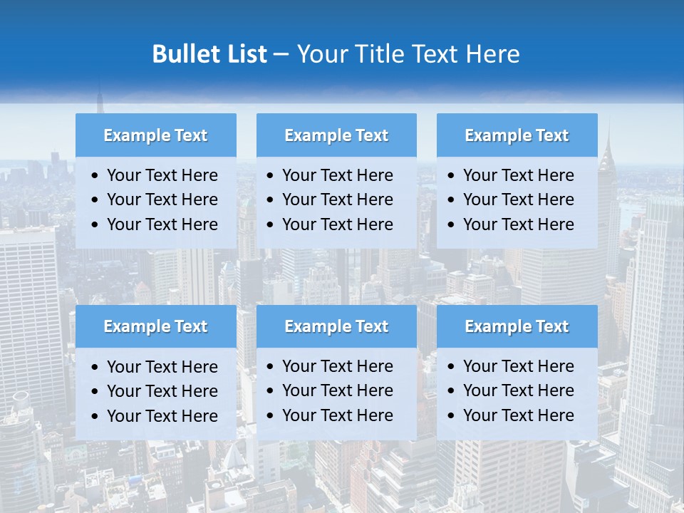 A City Skyline With Skyscrapers And Clouds In The Sky PowerPoint Template