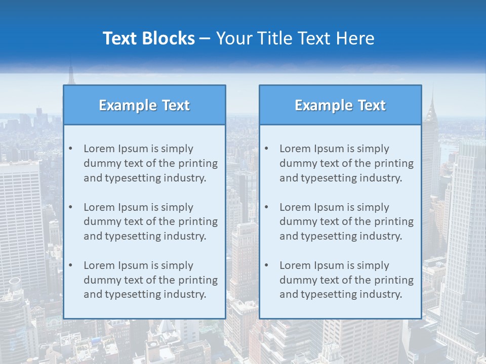 A City Skyline With Skyscrapers And Clouds In The Sky PowerPoint Template