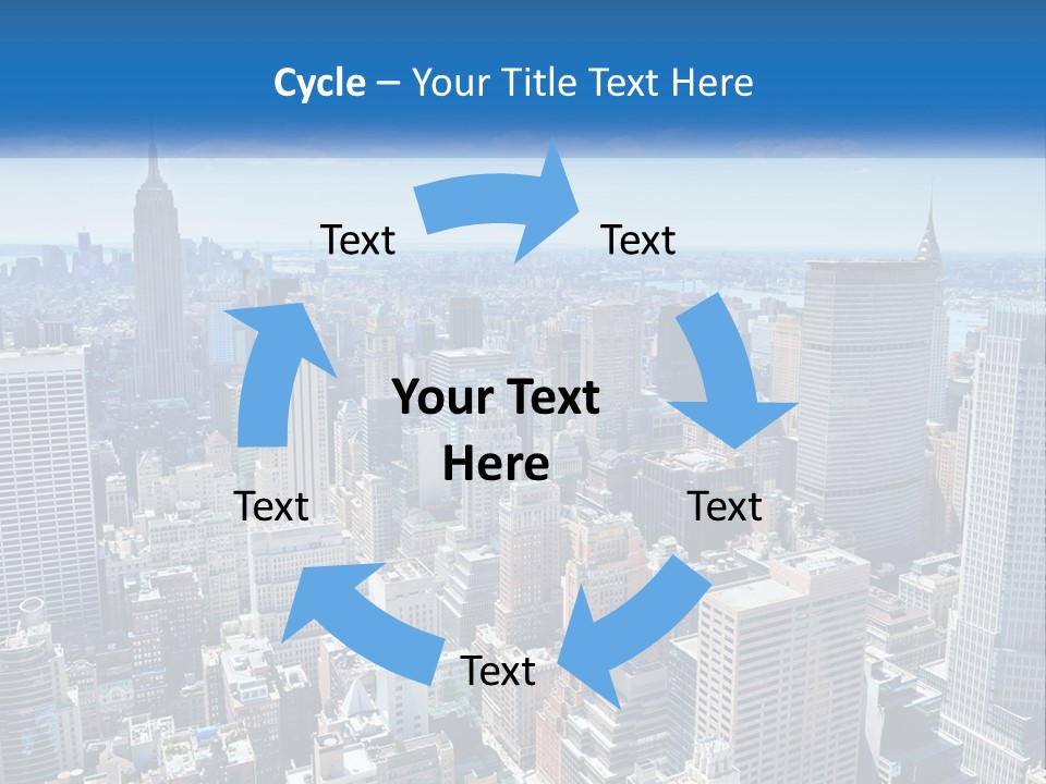 A City Skyline With Skyscrapers And Clouds In The Sky PowerPoint Template
