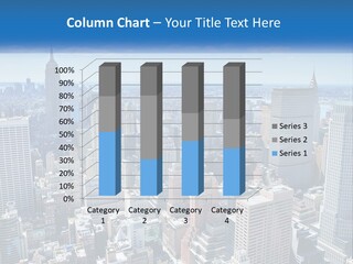 A City Skyline With Skyscrapers And Clouds In The Sky PowerPoint Template