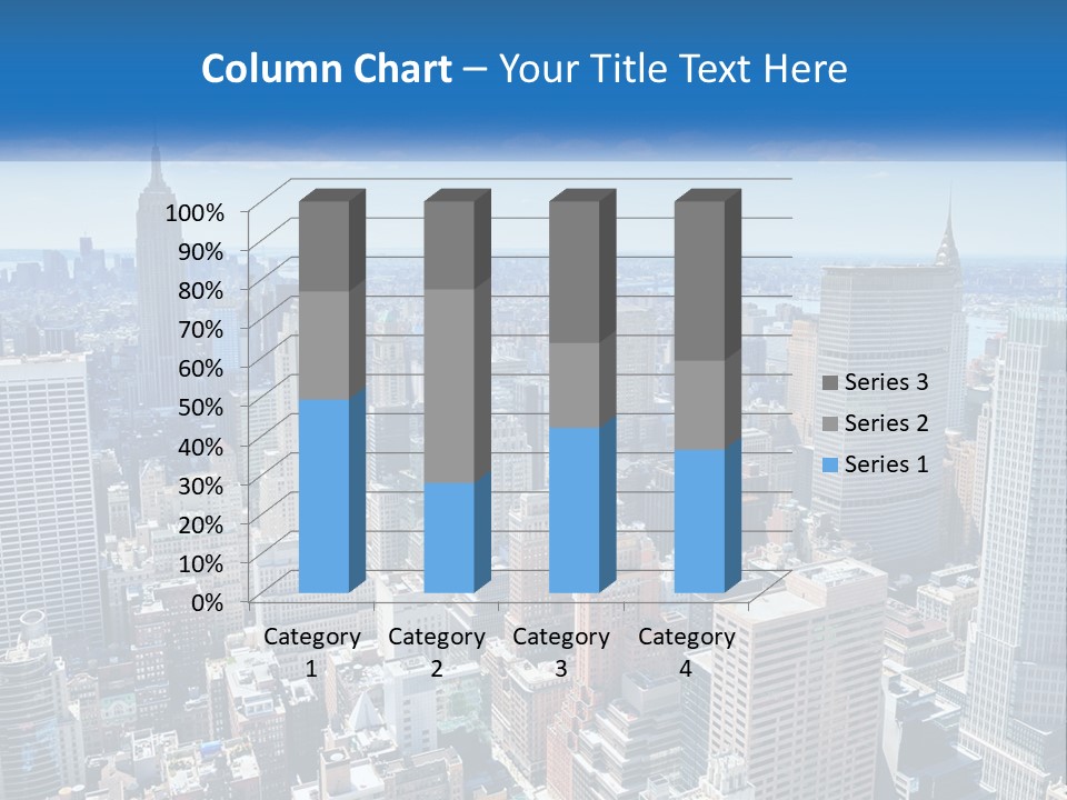 A City Skyline With Skyscrapers And Clouds In The Sky PowerPoint Template