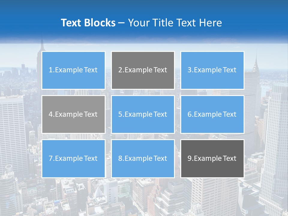 A City Skyline With Skyscrapers And Clouds In The Sky PowerPoint Template