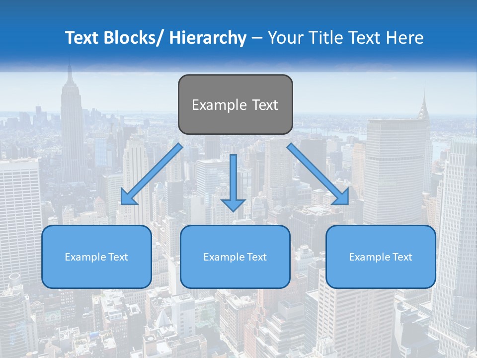 A City Skyline With Skyscrapers And Clouds In The Sky PowerPoint Template