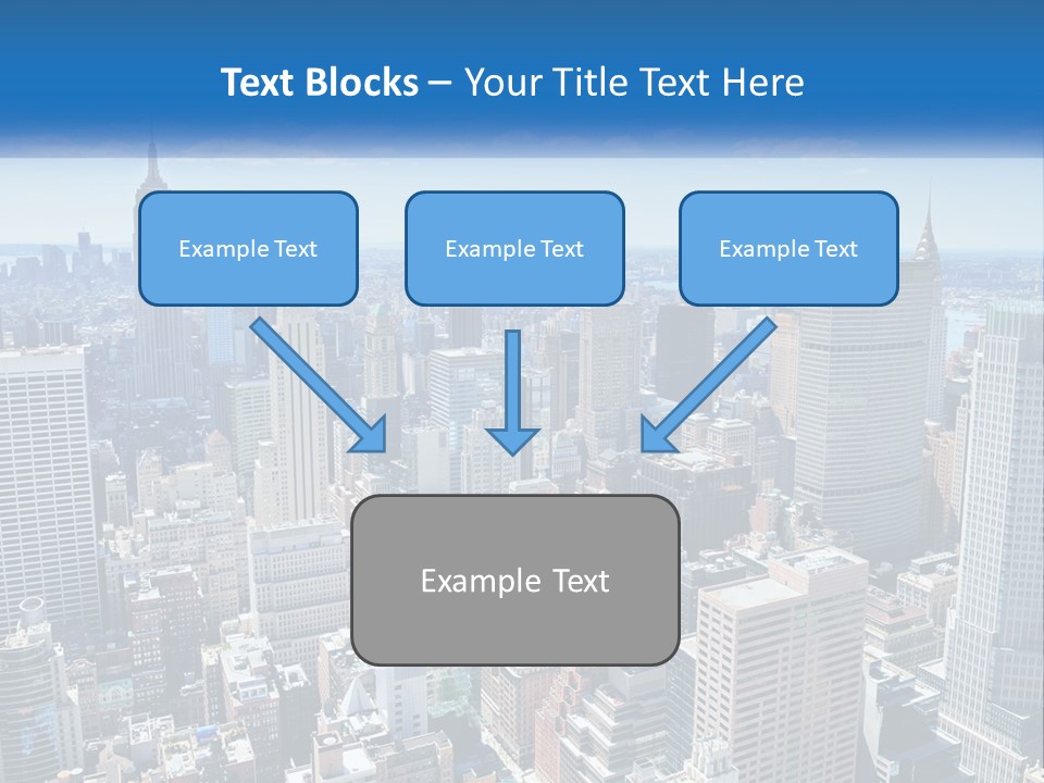 A City Skyline With Skyscrapers And Clouds In The Sky PowerPoint Template