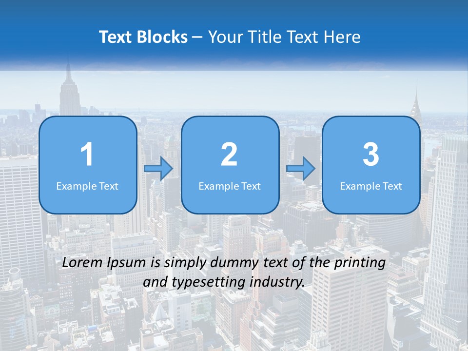 A City Skyline With Skyscrapers And Clouds In The Sky PowerPoint Template