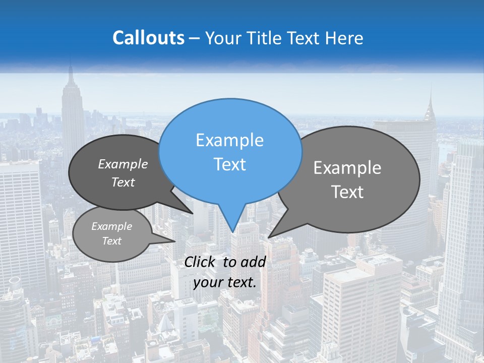 A City Skyline With Skyscrapers And Clouds In The Sky PowerPoint Template