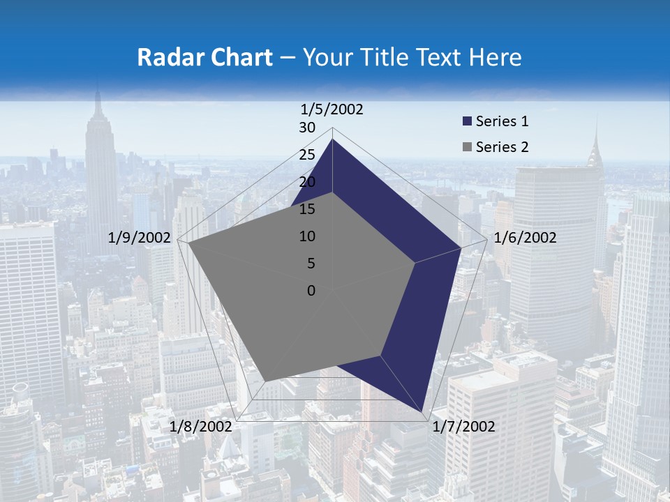 A City Skyline With Skyscrapers And Clouds In The Sky PowerPoint Template
