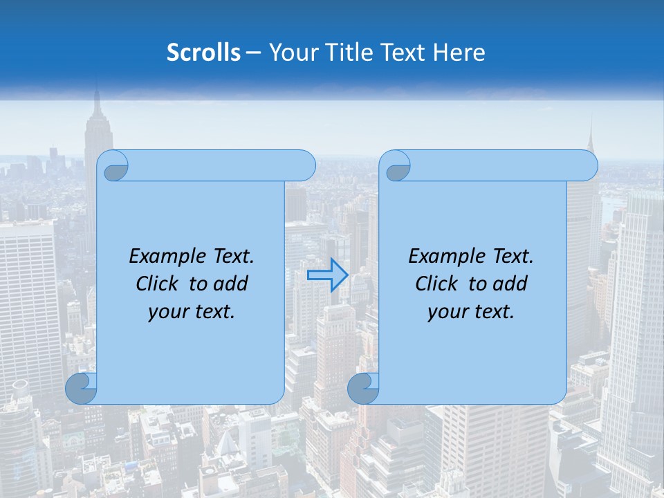 A City Skyline With Skyscrapers And Clouds In The Sky PowerPoint Template