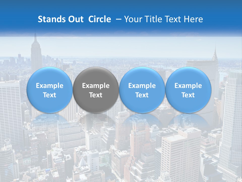 A City Skyline With Skyscrapers And Clouds In The Sky PowerPoint Template