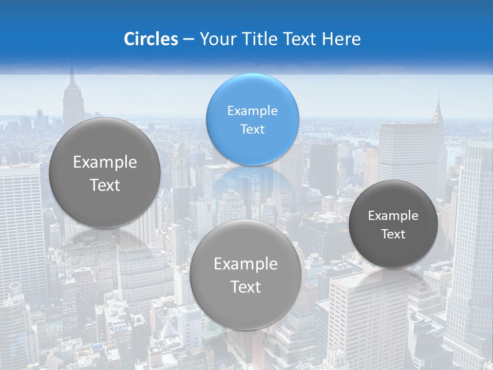 A City Skyline With Skyscrapers And Clouds In The Sky PowerPoint Template