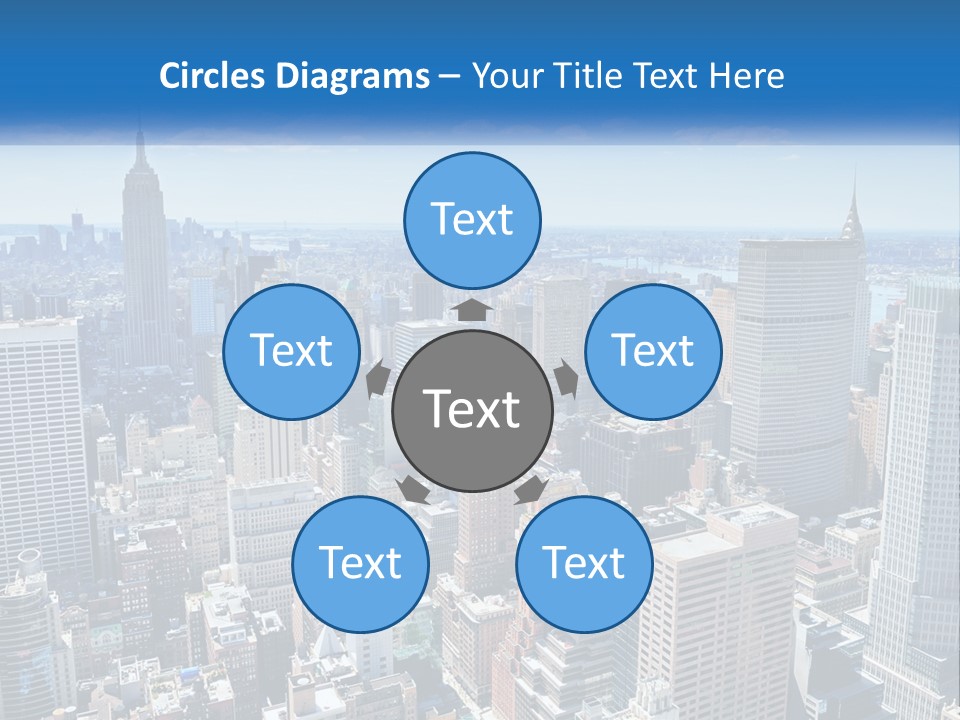 A City Skyline With Skyscrapers And Clouds In The Sky PowerPoint Template