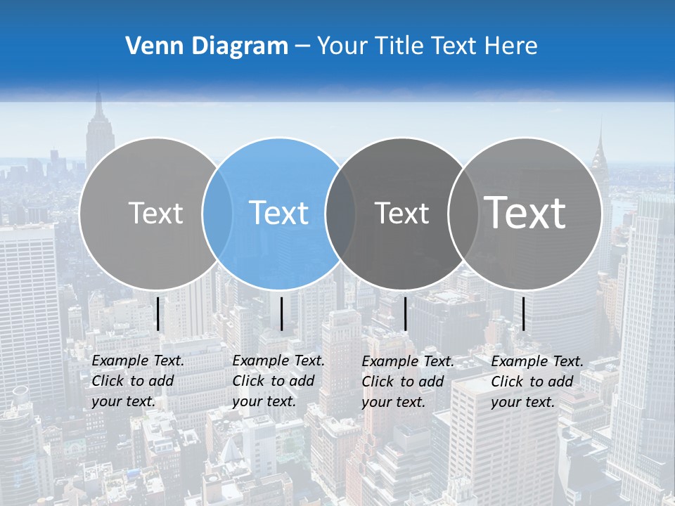 A City Skyline With Skyscrapers And Clouds In The Sky PowerPoint Template