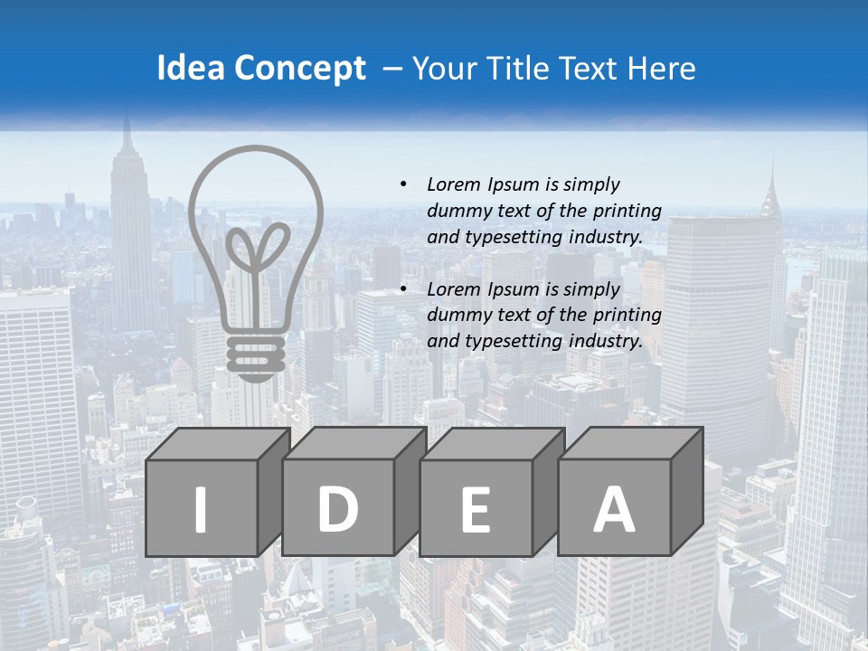 A City Skyline With Skyscrapers And Clouds In The Sky PowerPoint Template