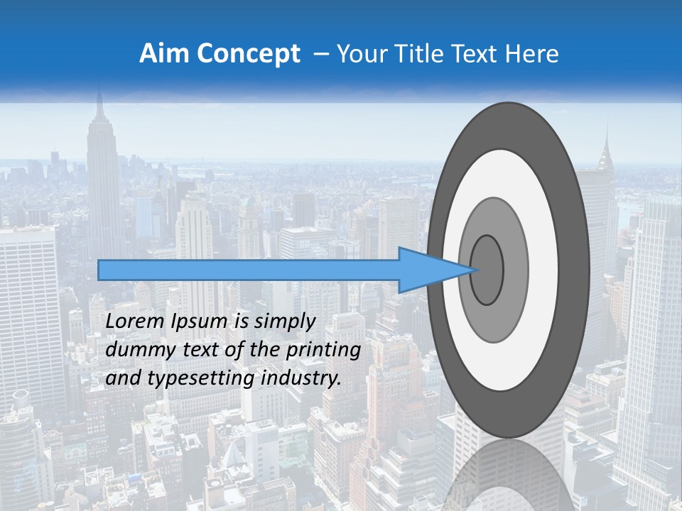 A City Skyline With Skyscrapers And Clouds In The Sky PowerPoint Template