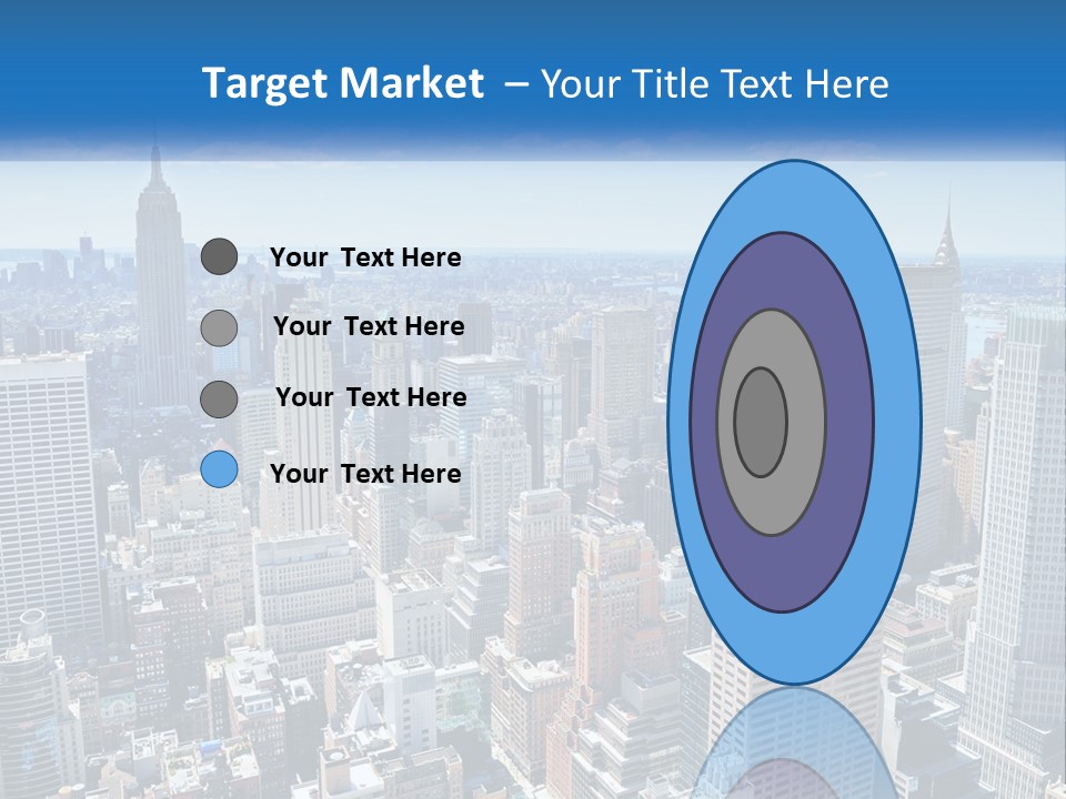 A City Skyline With Skyscrapers And Clouds In The Sky PowerPoint Template