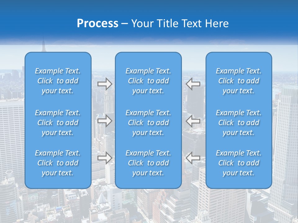 A City Skyline With Skyscrapers And Clouds In The Sky PowerPoint Template
