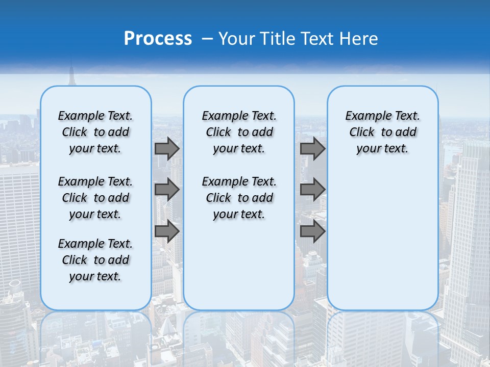 A City Skyline With Skyscrapers And Clouds In The Sky PowerPoint Template