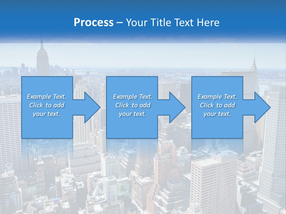 A City Skyline With Skyscrapers And Clouds In The Sky PowerPoint Template