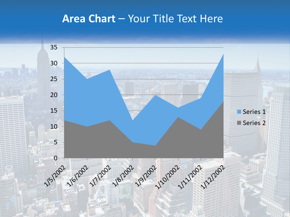 A City Skyline With Skyscrapers And Clouds In The Sky PowerPoint Template