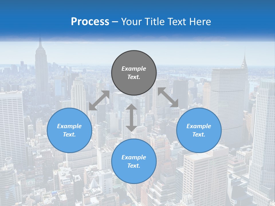 A City Skyline With Skyscrapers And Clouds In The Sky PowerPoint Template