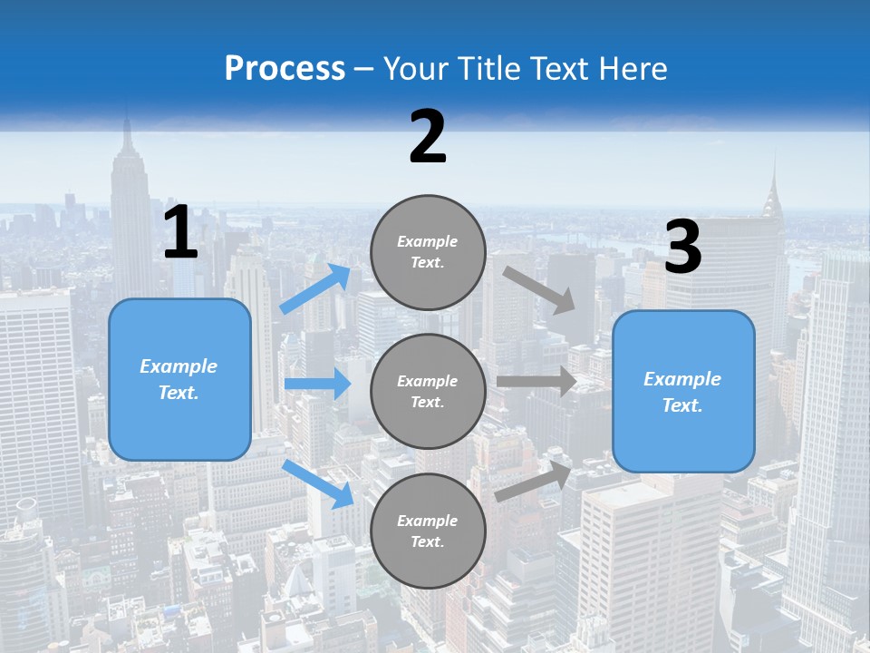 A City Skyline With Skyscrapers And Clouds In The Sky PowerPoint Template