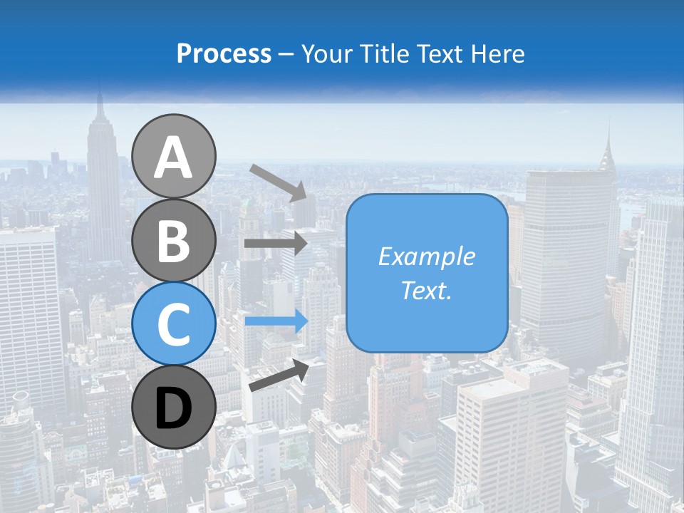 A City Skyline With Skyscrapers And Clouds In The Sky PowerPoint Template