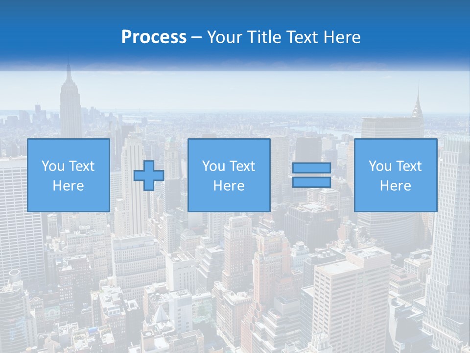 A City Skyline With Skyscrapers And Clouds In The Sky PowerPoint Template