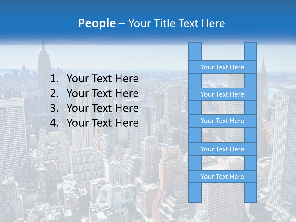 A City Skyline With Skyscrapers And Clouds In The Sky PowerPoint Template