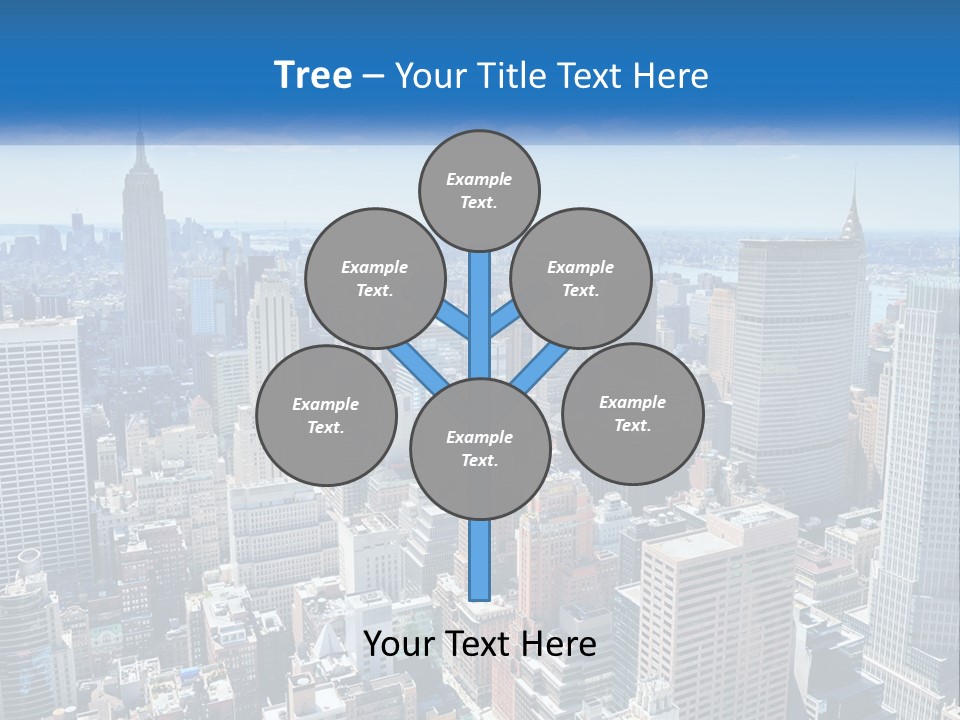 A City Skyline With Skyscrapers And Clouds In The Sky PowerPoint Template