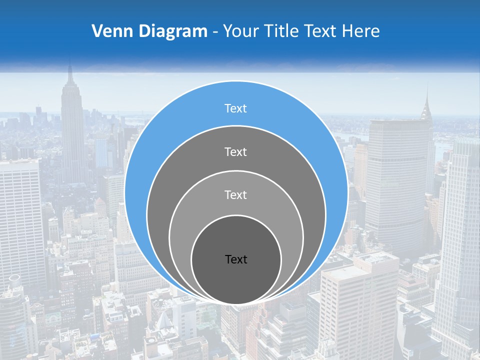 A City Skyline With Skyscrapers And Clouds In The Sky PowerPoint Template
