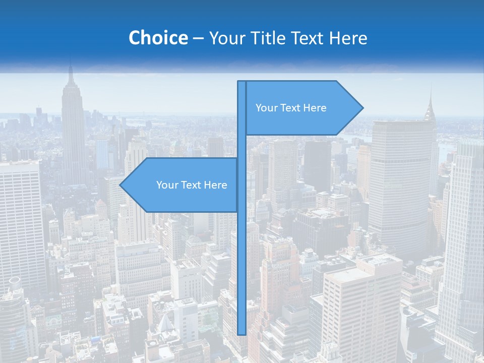 A City Skyline With Skyscrapers And Clouds In The Sky PowerPoint Template