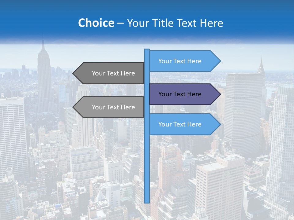 A City Skyline With Skyscrapers And Clouds In The Sky PowerPoint Template