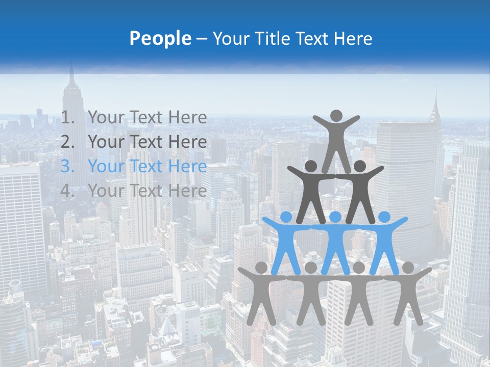 A City Skyline With Skyscrapers And Clouds In The Sky PowerPoint Template