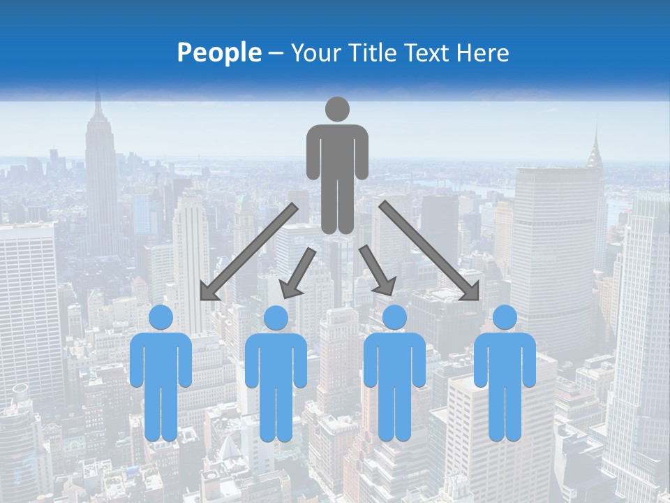 A City Skyline With Skyscrapers And Clouds In The Sky PowerPoint Template