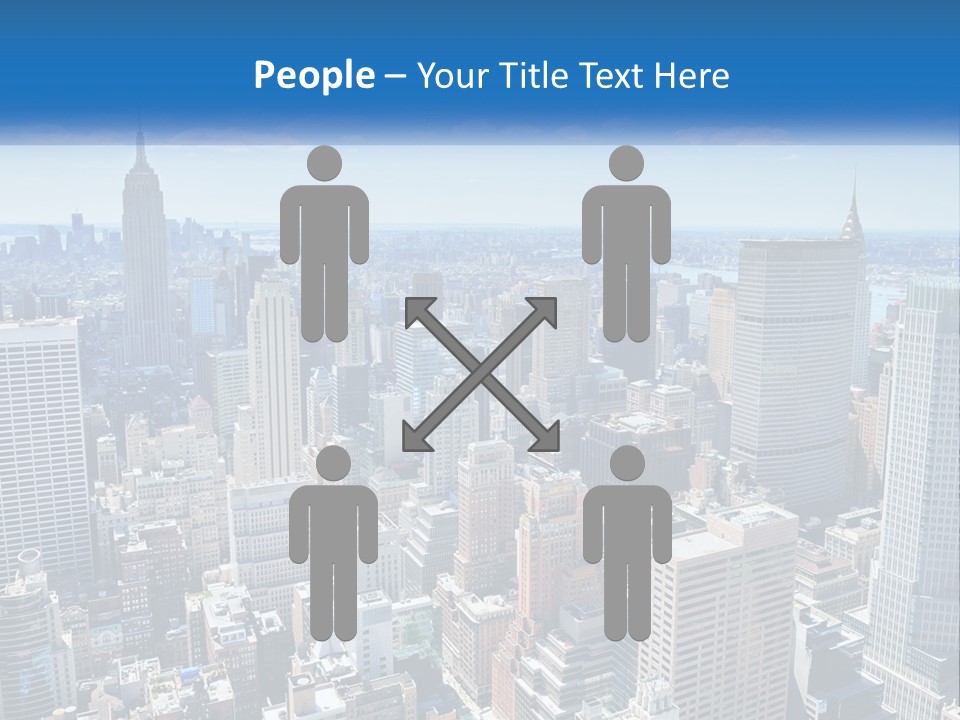 A City Skyline With Skyscrapers And Clouds In The Sky PowerPoint Template