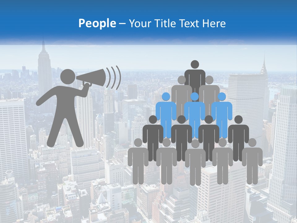 A City Skyline With Skyscrapers And Clouds In The Sky PowerPoint Template